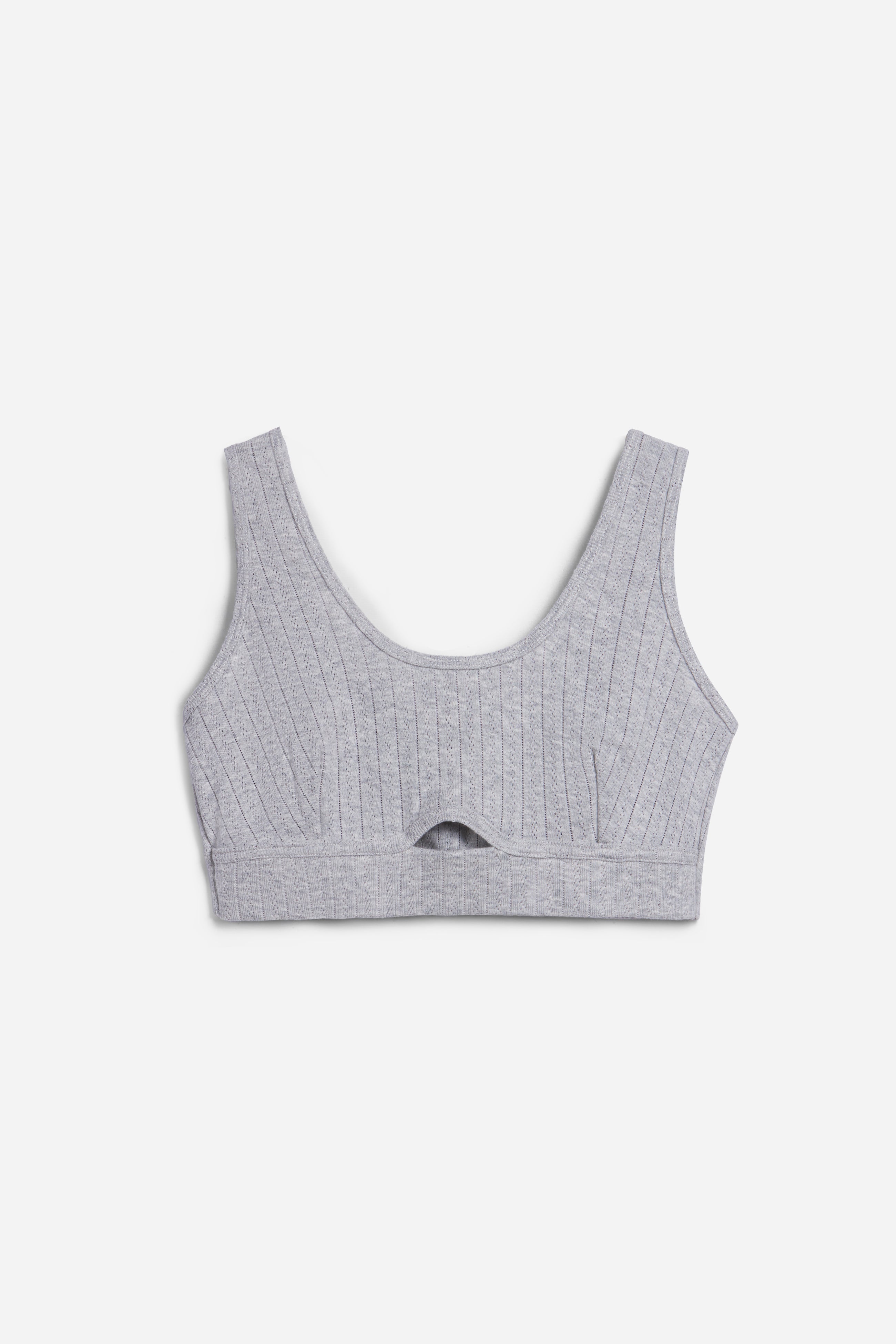 Pointelle Soft Bra Top | Heather Grey