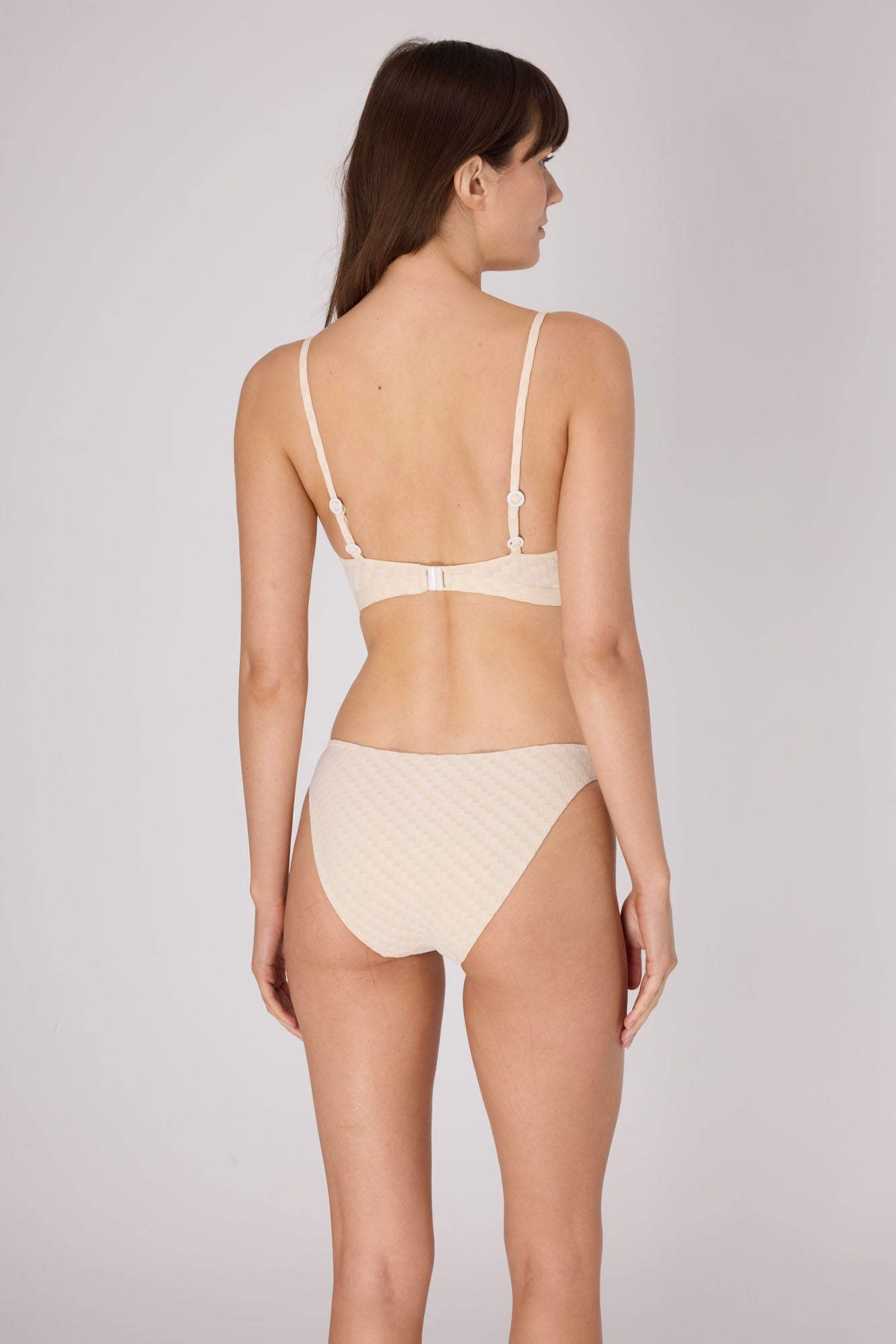 Mosaic Triangle Bikini Top | Cream