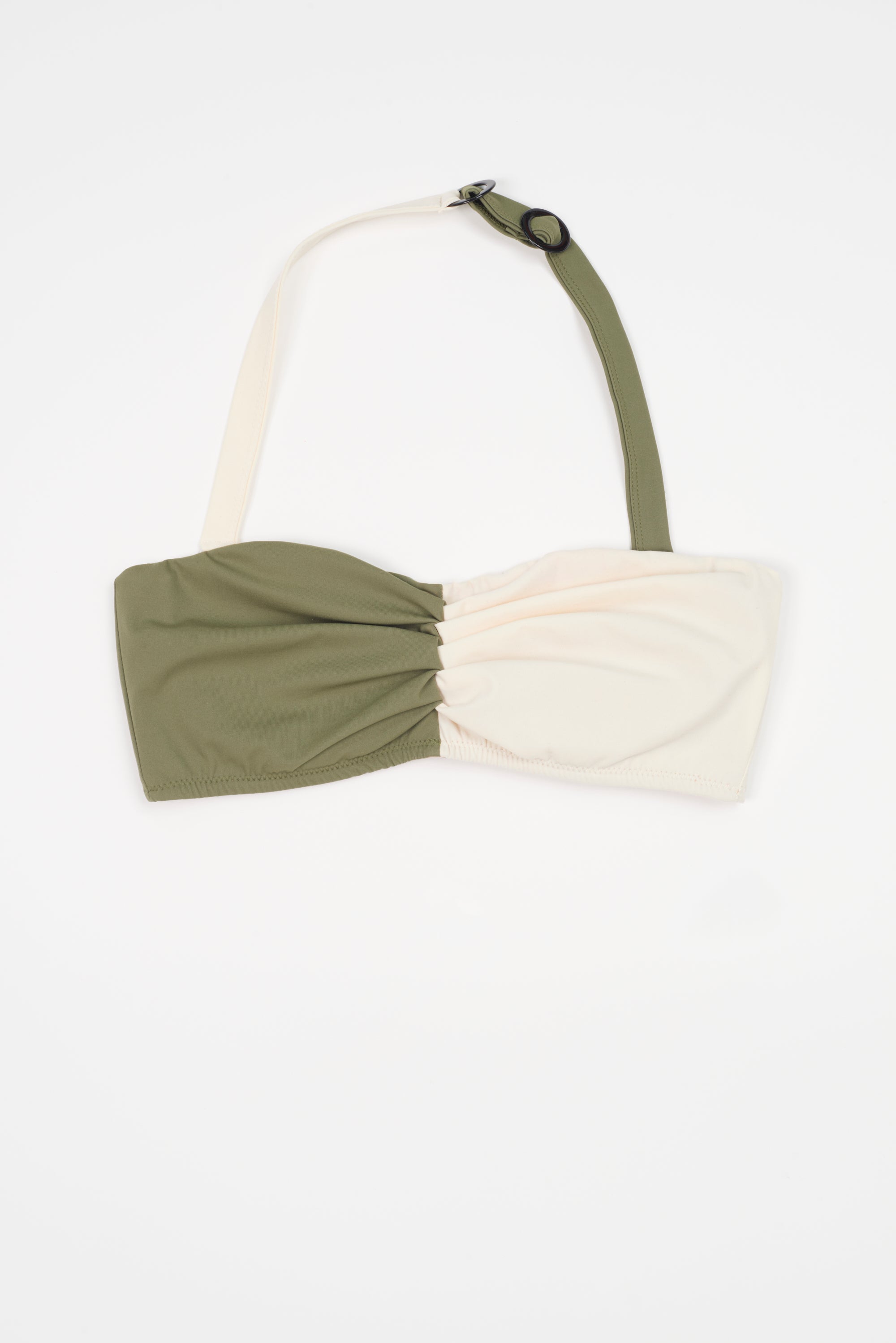 Paros Strapless Underwire Bikini Top | Olive/Cream