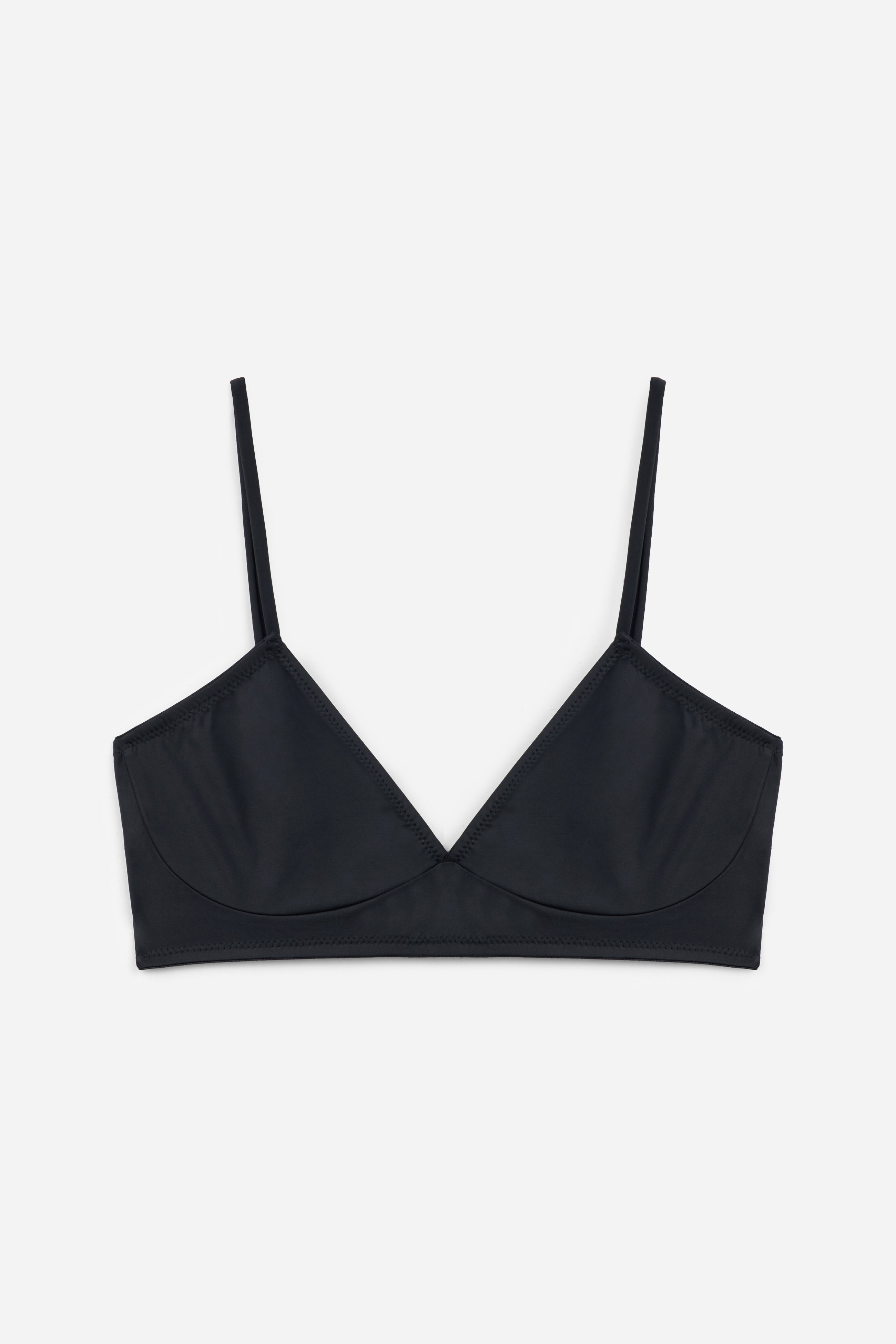 Nano Minimal Soft Triangle Bra | Black