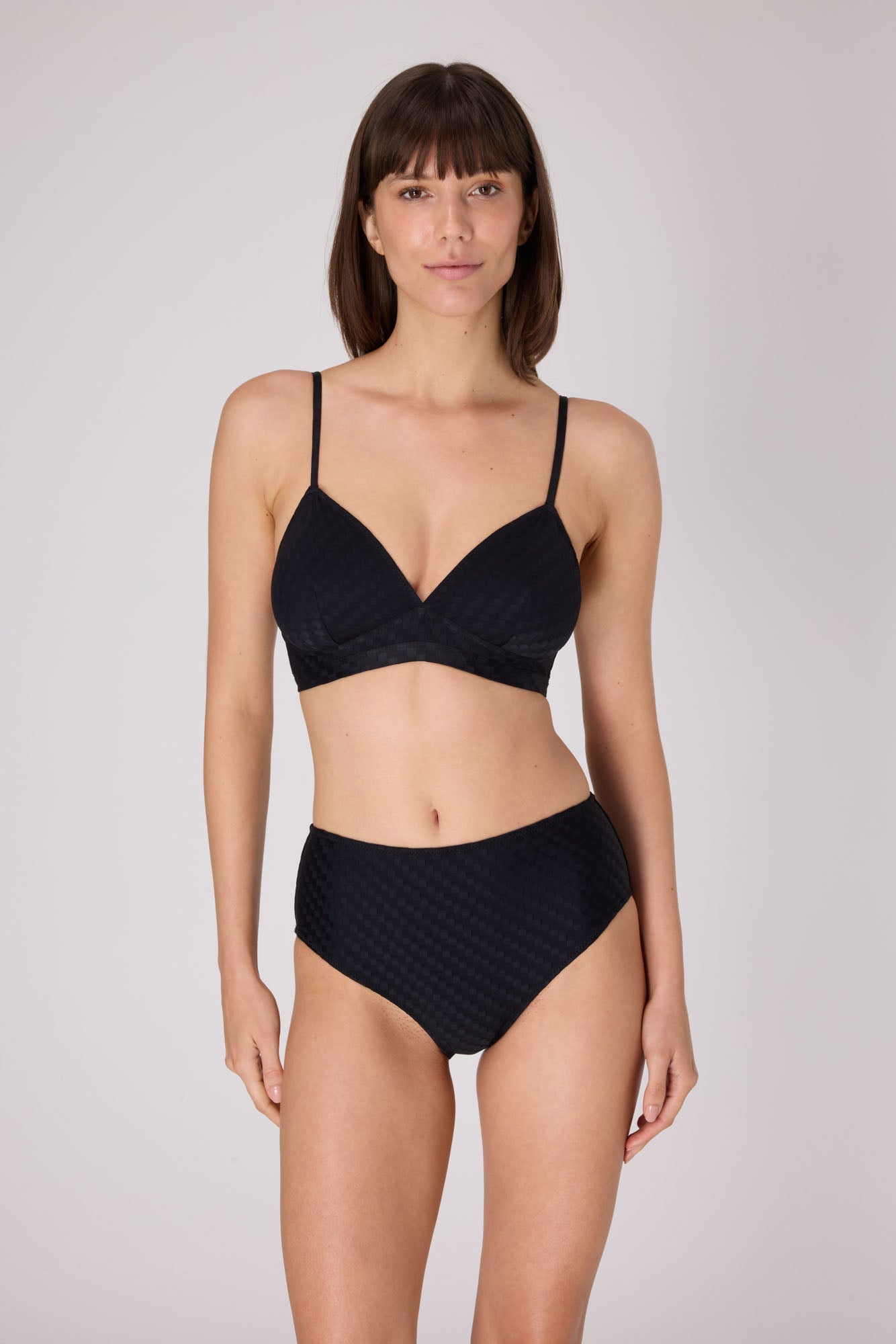 Mosaic High Waist Bikini Bottom  | Black