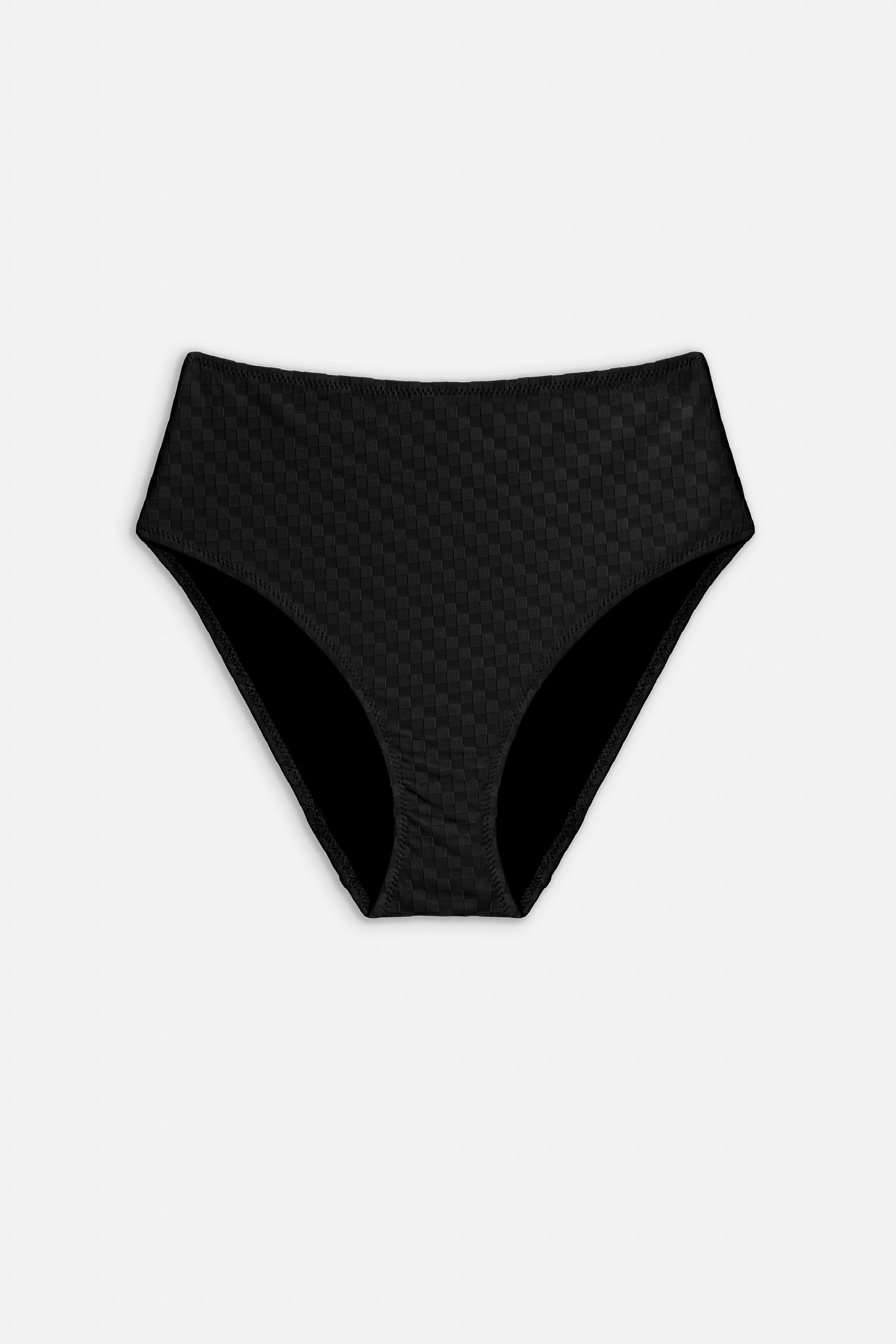 Mosaic High Waist Bikini Bottom  | Black
