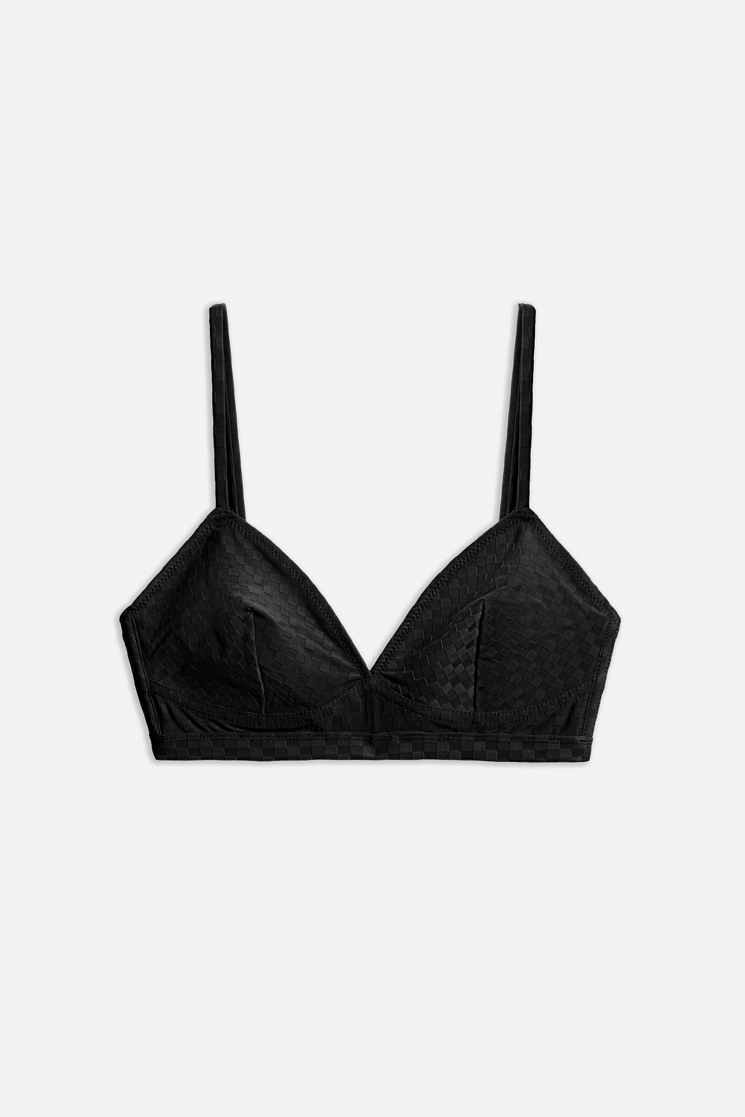 Mosaic Triangle Bikini Top | Black