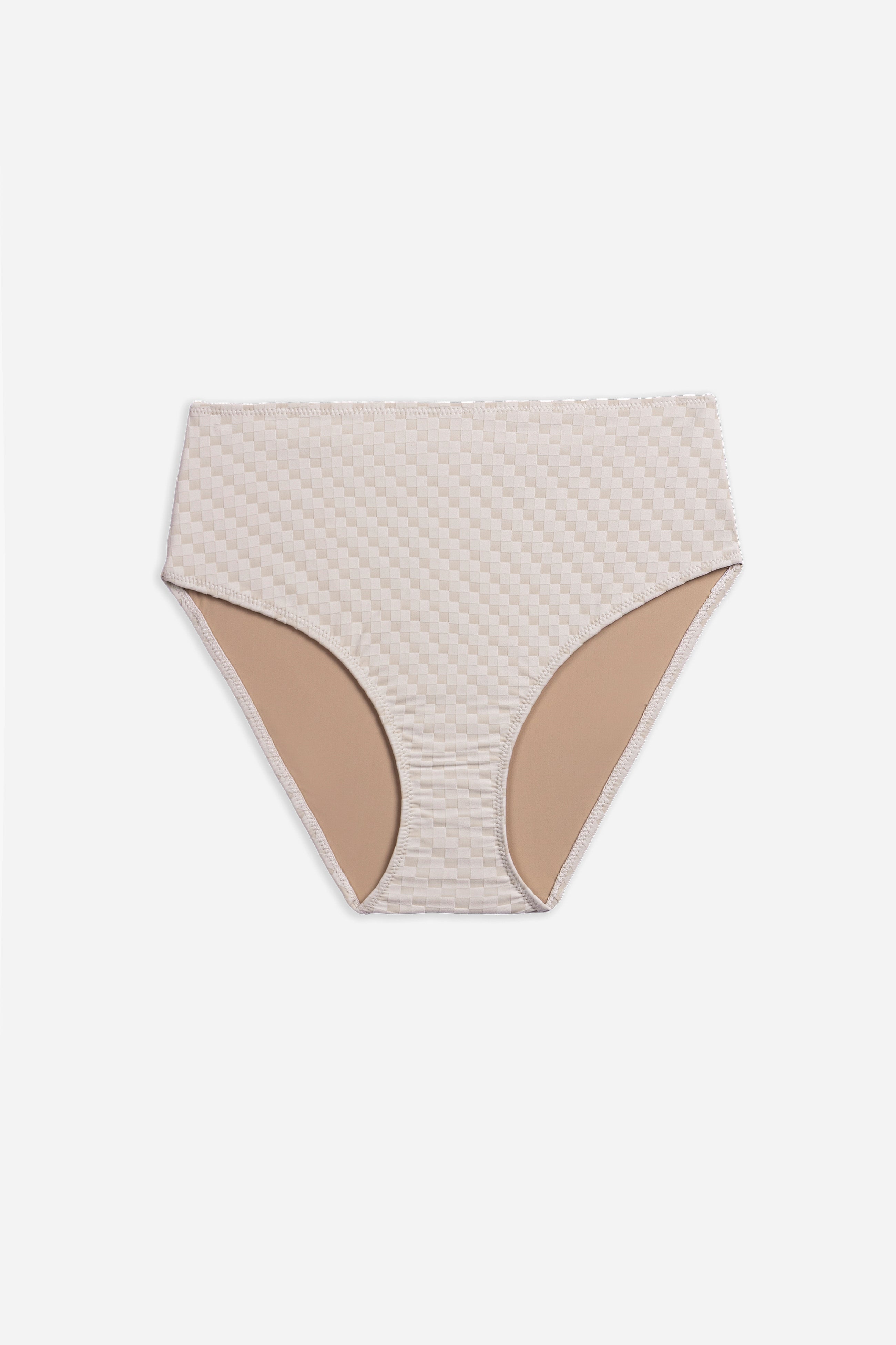 Mosaic High Waist Bikini Bottom  | Cream