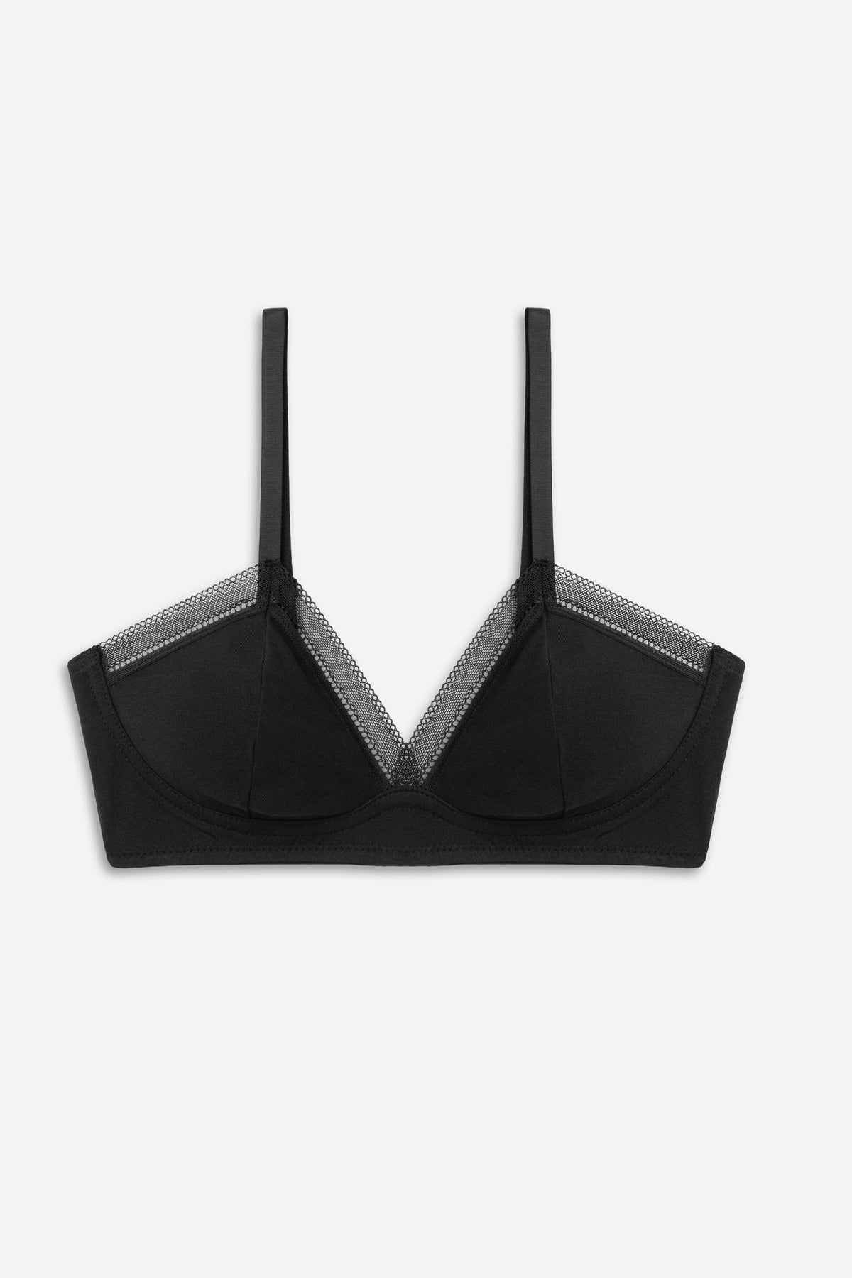 Signature Cotton Soft Triangle Bra | Black